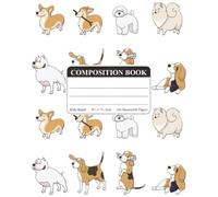 All Dogs Composition Notebook, Wide Ruled, 100 Sheets, 7-1/2" x 9-3/4", Classroom School Supplies for College and School