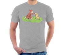 All+Every Curious George Stroking Dog Men's T-Shirt