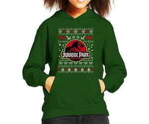 All+Every Jurassic Park Logo Christmas Knit Pattern Kid's Hooded Sweatshirt