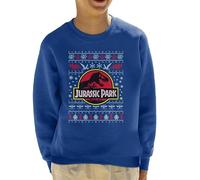 All+Every Jurassic Park Logo Christmas Knit Pattern Kid's Sweatshirt