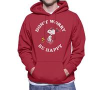 All+Every Peanuts Snoopy and Woodstock Dont Worry Be Happy Men's Hooded Sweatshirt