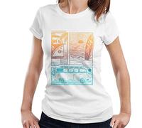 All+Every Volkswagen Beach Life Camper Sunset Doodle Women's T-Shirt