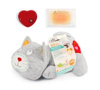 ALL FOR PAWS Heartbeat 'N' Warm Kitty Jouet apaisant en peluche chaude pour soulager le stress et aider au sommeil (un battement de cœur + un sac chaud)