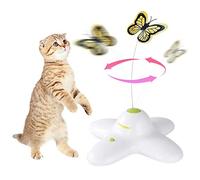 ALL FOR PAWS Jouet interactif pour chat - Jouet interactif pour chat d'intérieur - Jouet rotatif avec 2 pièces de rechange