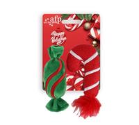 ALL FOR PAWS Jouets pour Chats de Noël - Stimulants avec Bruit Crépitant, Cannes de Bonbon Remplies de Cataire, 2 Sets pour Jouer, Mordre et Mâchonner (Xmas Candy Cane)