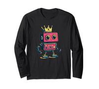 All Hail the Funny Crowned Robot pour adultes et enfants Manche Longue