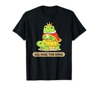 All Hail The King | Adorable Roi Grenouille sur Un Jeu de Mots Tortue T-Shirt