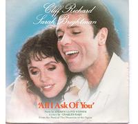 Sarah Brightman And Steve Harley - ALL I ASK OF YOU 7" (45) UK POLYDOR 1986 B/W PHANTOM OF THE OPERA OVERTURE (POSP802) PIC SLEEVE