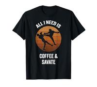 All I Need Coffee & Savate Arts Martiaux de Boxe française Vintage T-Shirt