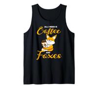 All I Need is Coffee and Foxes Drôle Renard Café Débardeur