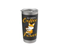 All I Need Is Coffee And Foxes Drôle Renard Café Gobelet isotherme en acier inoxydable double paroi