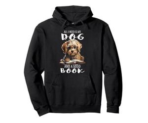 All I Need is My Dog and A Good Book Livre de Lecture Amusant pour Chien Sweat à Capuche
