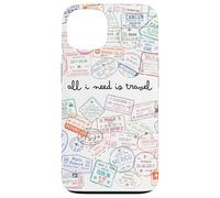 All I need is travel Passeport monde timbres voyage aérien Coque pour iPhone 13