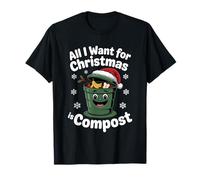 All I Want Compost Zero-Waste Christmas Humour environnemental T-Shirt