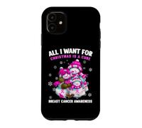 All I Want for Christmas is A Cure Cancer Sensibilisation au Cancer du Sein Coque pour iPhone 11