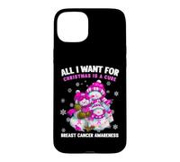 All I Want for Christmas is A Cure Cancer Sensibilisation au Cancer du Sein Coque pour iPhone 15 Plus
