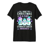 All I Want for Christmas is A Cure Estomac Cancer Awareness T-Shirt Haut de Gamme