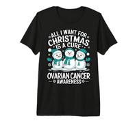 All I Want for Christmas is A Cure Shirt - Cancer de l'ovaire T-Shirt Haut de Gamme