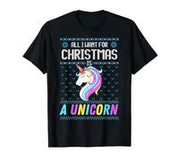 All I Want for Christmas is A Unicorn Ugly Sweater Christmas Fun T-Shirt Graphique avec Valeur