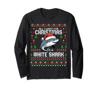 All I Want for Christmas is a White Shark Ugly Xmas Pull Manche Longue