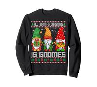 All I Want for Christmas is Gnomes Santa Pull Moche drôle Sweatshirt
