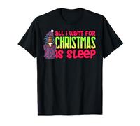 All I Want for Christmas is Sleep Melanin Femmes Noir Fille T-Shirt