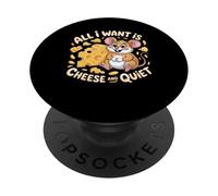All I Want is Cheese and Quiet Introvert Dairy - PopSockets PopGrip Adhésif