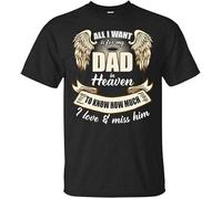 All I Want is for My Dad in Heaven to Know How Men's Black T Shirt Summer Tee Shirt Black Manches Courtes(Small)
