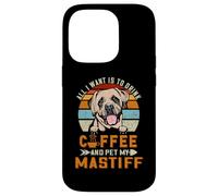 All I Want is to Drink Coffee and Pet My Dog Mastiff Puppy Coque pour iPhone 14 Pro