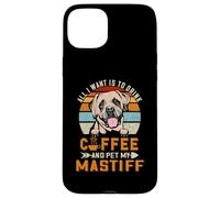 All I Want is to Drink Coffee and Pet My Dog Mastiff Puppy Coque pour iPhone 15 Plus