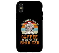 All I Want is to Drink Coffee and Pet My Dog Shih Tzu Puppy Coque pour iPhone X/XS