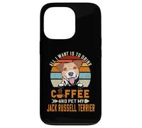 All I Want is to Drink Coffee Pet My Jack Russell Terrier Coque pour iPhone 13 Pro