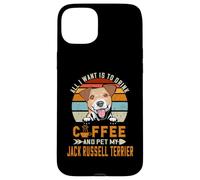 All I Want is to Drink Coffee Pet My Jack Russell Terrier Coque pour iPhone 15 Plus