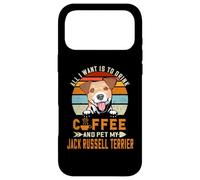 All I Want is to Drink Coffee Pet My Jack Russell Terrier Coque pour iPhone 17 Pro Max