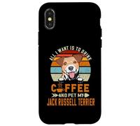 All I Want is to Drink Coffee Pet My Jack Russell Terrier Coque pour iPhone X/XS