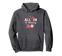 All in Or Nothing Gambling Citation Cadeau pour Amoureux de Casino Sweat à Capuche, Unisexe pour Adultes, Chiné Foncé, M