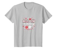All in Or Nothing Gambling Citation Cadeau pour Amoureux de Casino T-Shirt, Enfant, Argent, 8 Ans