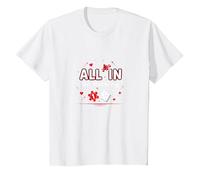 All in Or Nothing Gambling Citation Cadeau pour Amoureux de Casino T-Shirt, Enfant, Blanc, 4 Ans