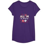All in Or Nothing Gambling Citation Cadeau pour Amoureux de Casino T-Shirt, Fille, Violet, M