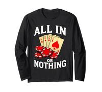 All in Or Nothing Joueur de Poker Vintage Rétro Drôle Manche Longue