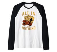 All in Or Nothing Joueur de Poker Vintage Rétro Drôle Manche Raglan
