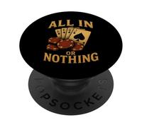 All in Or Nothing Joueur de Poker Vintage Rétro Drôle PopSockets PopGrip Adhésif