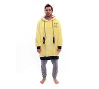 ALL-IN - Poncho Plaid 100 % Recyclé - Hoodie Intérieur Sherpa, Extérieur Velours - Matière Chaude Confortable - Modèle Femme XS-M de 1m50 à 1m75 - Jaune Foncé