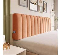 All Inclusive Housse de protection en velours peluche avec poches - Housse de coussin de lecture pour lit simple, double, king size, super king size (185 x 60 cm, orange)
