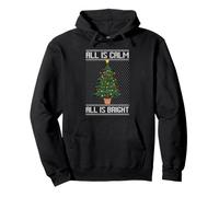 All is Calm All is Bright, Christmas Song Ugly Christmas Sweater Sweat à Capuche