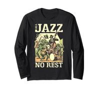 All Jazz Music No Rest Funny Skeleton Band Musicien Manche Longue