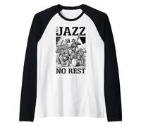 All Jazz Music No Rest Funny Skeleton Band Musicien Manche Raglan