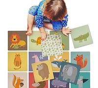 all Kids United Jeu de mémoire de Jeu de Cartes Memo² - avec de Jolies Paires d'animaux ; Jeu de Jouets éducatifs pour Enfants à partir de 2 Ans en Bois (Jumbo XXL - 36 Cartes)