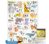 all Kids United Poster ABC pour enfants Lettres et animaux XXL Poster éducatif pour enfants; Poster alphabet Impression d'art, Poster d'animaux pour chambre d'enfant à apprendre; 42x60cm