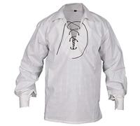 All Kilts Sports Chemise de kilt écossais Jacobite Ghillie pour homme - 8 couleurs en stock, ecru, S